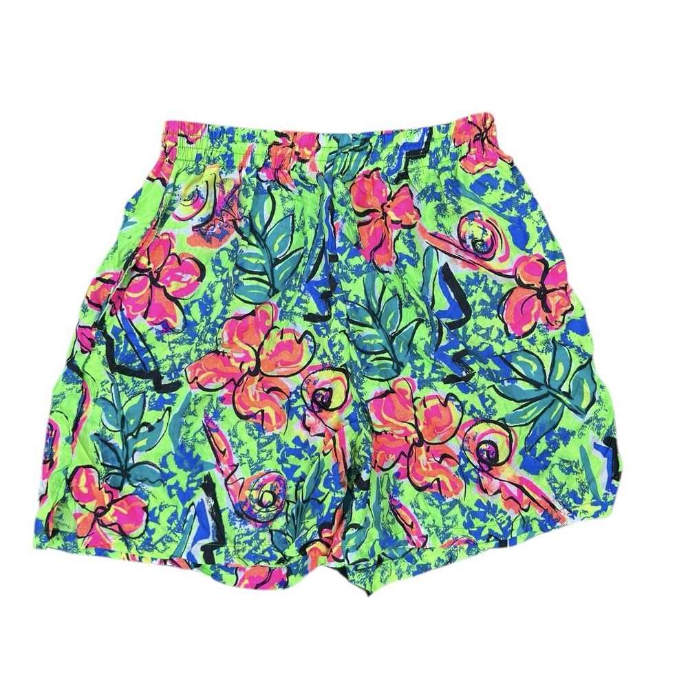 Vintage 80s BIKE Neon Floral Shorts Size Medium